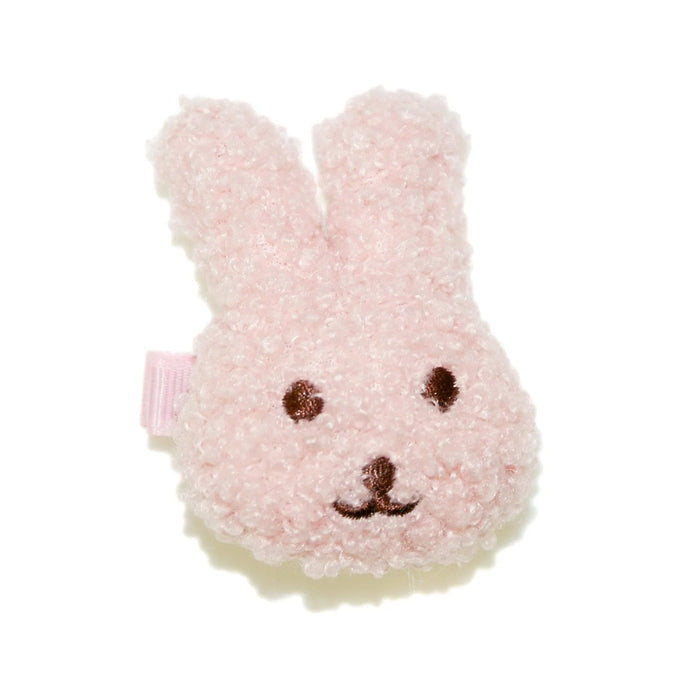 Pink Fluffy Bunny Face Hair Clip