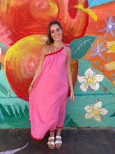 Load image into Gallery viewer, Pink Ric Rac One Shoulder Dress- By Frankie