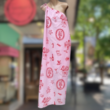 Load image into Gallery viewer, Pink Santa Print One Shouldered Maxi Dress - By Frankie