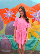 Load image into Gallery viewer, Pink Towelling Kimono Robe - By Frankie