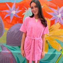 Load image into Gallery viewer, Pink Towelling Kimono Robe - By Frankie