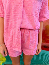 Load image into Gallery viewer, Pink Towelling Shirt &amp; Short Set - By Frankie