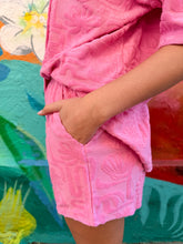 Load image into Gallery viewer, Pink Towelling Shirt &amp; Short Set - By Frankie