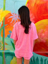 Load image into Gallery viewer, Pink Towelling Shirt &amp; Short Set - By Frankie
