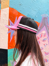 Load image into Gallery viewer, Pink/Black 'Windsor NSW' Stripe Trucker