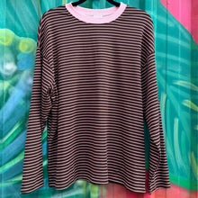 Load image into Gallery viewer, Chocolate/Pink Stripe Jersey Top - By Frankie