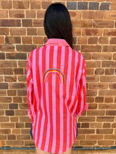Load image into Gallery viewer, Pink &amp; Red Embroidered Cotton Shirt