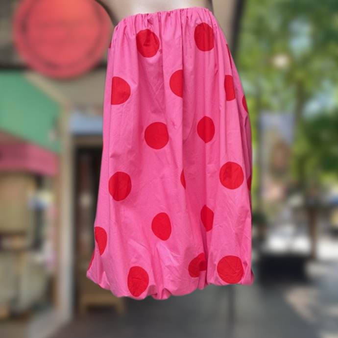 Pink/Red Polka Dot Bubble Mini Dress - By Frankie