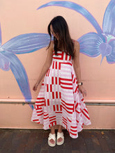 Load image into Gallery viewer, Pink/Red Geo Stripe Maxi Dress - By Frankie