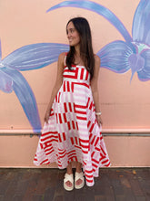 Load image into Gallery viewer, Pink/Red Geo Stripe Maxi Dress - By Frankie