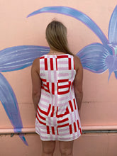 Load image into Gallery viewer, Pink/Red Geo Stripe Shift Dress - By Frankie