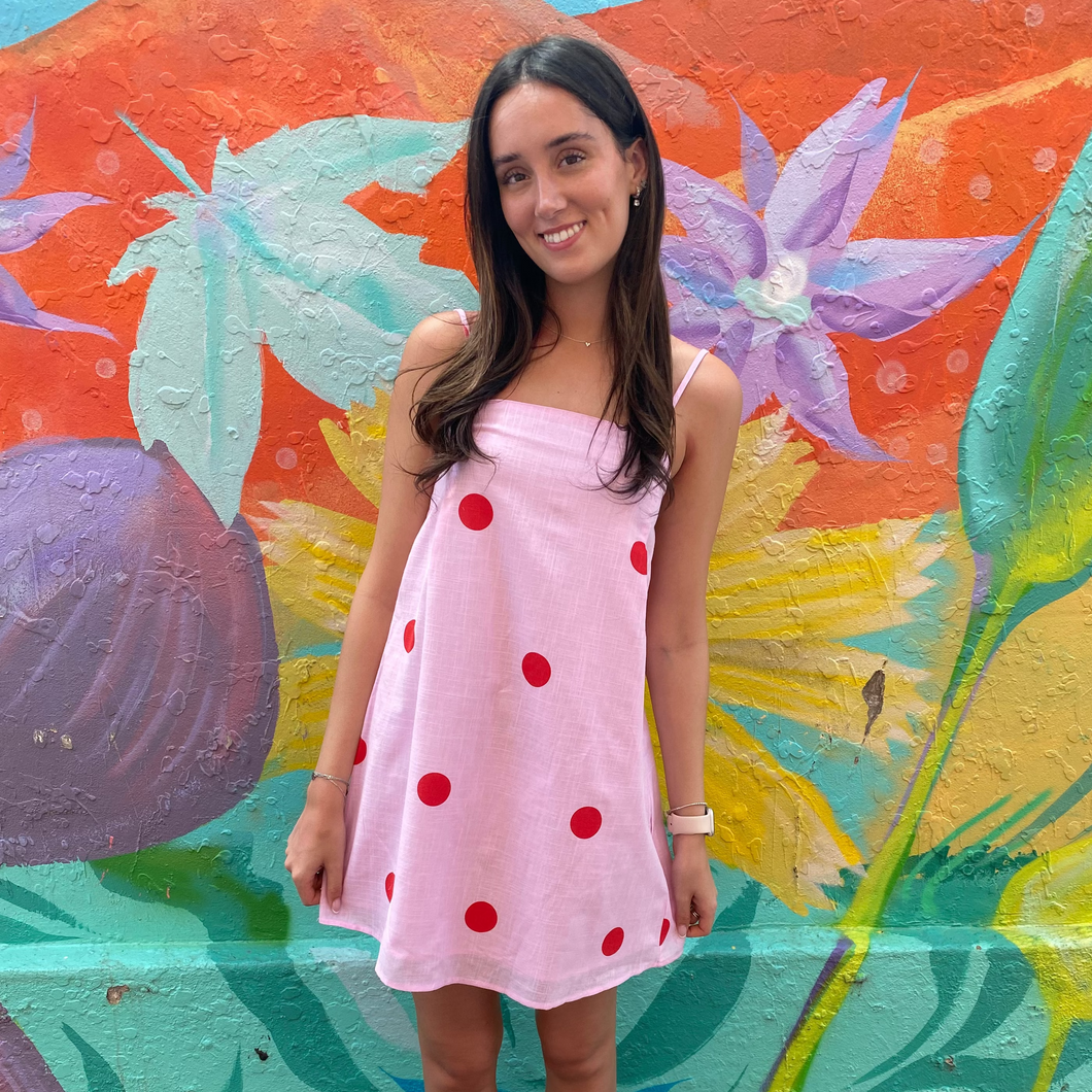 Pink/Red Polka Dot Mini Dress - By Frankie By a Farmer's Daughter Pink/Red Polka Dot Mini Dress - By Frankie By a Farmer's Daughter