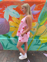 Load image into Gallery viewer, Pink/Red Polka Dot Sleeveless Side Panel Top &amp; Short Set - By Frankie
