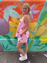 Load image into Gallery viewer, Pink/Red Polka Dot Sleeveless Side Panel Top &amp; Short Set - By Frankie