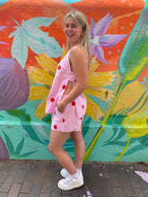 Load image into Gallery viewer, Pink/Red Polka Dot Sleeveless Side Panel Top &amp; Short Set - By Frankie