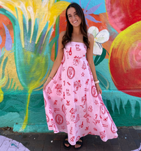 Load image into Gallery viewer, Pink Santa Print Maxi Dress - By Frankie