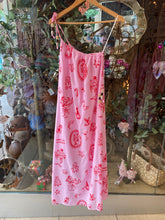Load image into Gallery viewer, Pink Santa Print One Shouldered Maxi Dress - By Frankie