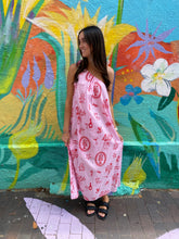 Load image into Gallery viewer, Pink Santa Print One Shouldered Maxi Dress - By Frankie