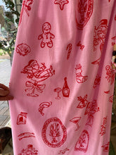 Load image into Gallery viewer, Pink Santa Print One Shouldered Maxi Dress - By Frankie