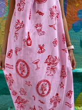 Load image into Gallery viewer, Pink Santa Print One Shouldered Maxi Dress - By Frankie