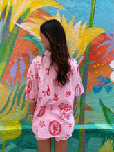 Load image into Gallery viewer, Pink Short Set With Santa Print - By Frankie