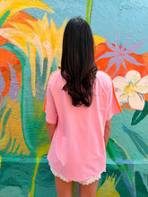 Load image into Gallery viewer, Pink 'Slow Living' Hibiscus T-Shirt - By Frankie