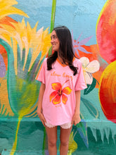 Load image into Gallery viewer, Pink 'Slow Living' Hibiscus T-Shirt - By Frankie