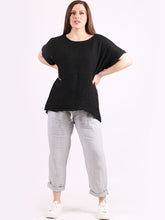 Load image into Gallery viewer, &#39;Pippa&#39; Black Linen Blend Top