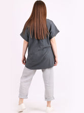 Load image into Gallery viewer, &#39;Pippa&#39; Charcoal Linen Blend Top