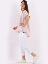 Load image into Gallery viewer, Pink V-Neck Relaxed Fit 100% Linen Top