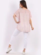 Load image into Gallery viewer, Pink V-Neck Relaxed Fit 100% Linen Top