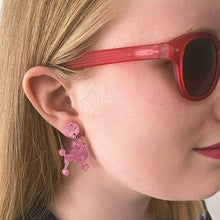 Load image into Gallery viewer, Pink Poodle Ripple Drop Earrings - Erstwilder