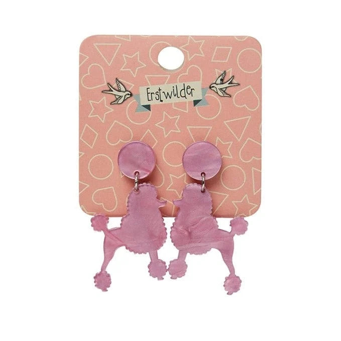 Pink Poodle Ripple Drop Earrings - Erstwilder