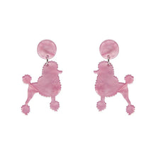 Load image into Gallery viewer, Pink Poodle Ripple Drop Earrings - Erstwilder