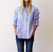 Load image into Gallery viewer, Dark Blue &amp; White Stripe Poppy Shirt - Who's Charlie