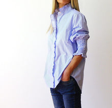 Load image into Gallery viewer, Dark Blue &amp; White Stripe Poppy Shirt - Who's Charlie