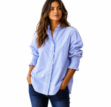 Load image into Gallery viewer, Pale Blue &amp; White Stripe Poppy Shirt - Who's Charlie