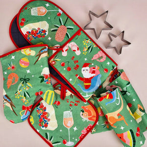 Oven Mitt - Holiday Green