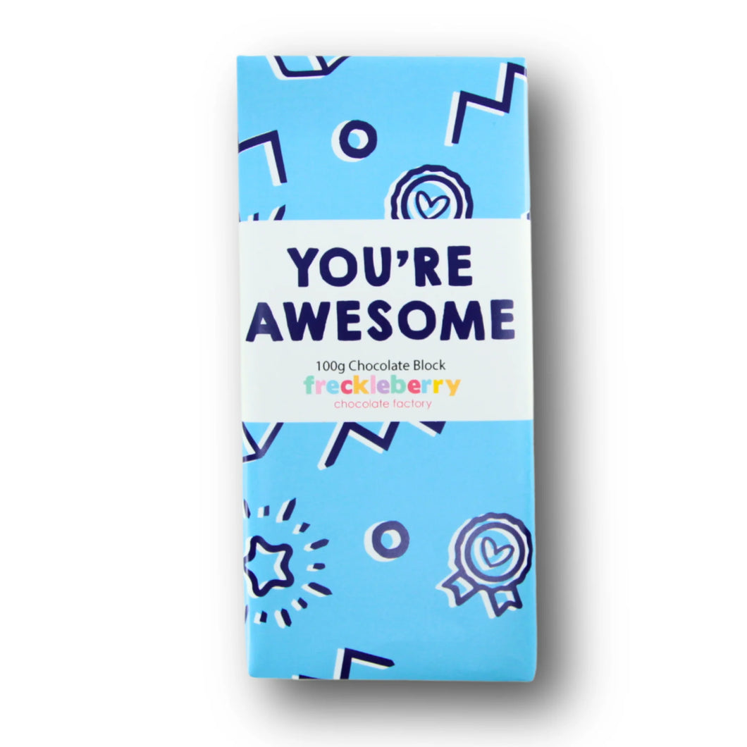 'You're Awesome' Premium Belgian Milk Chocolate Block