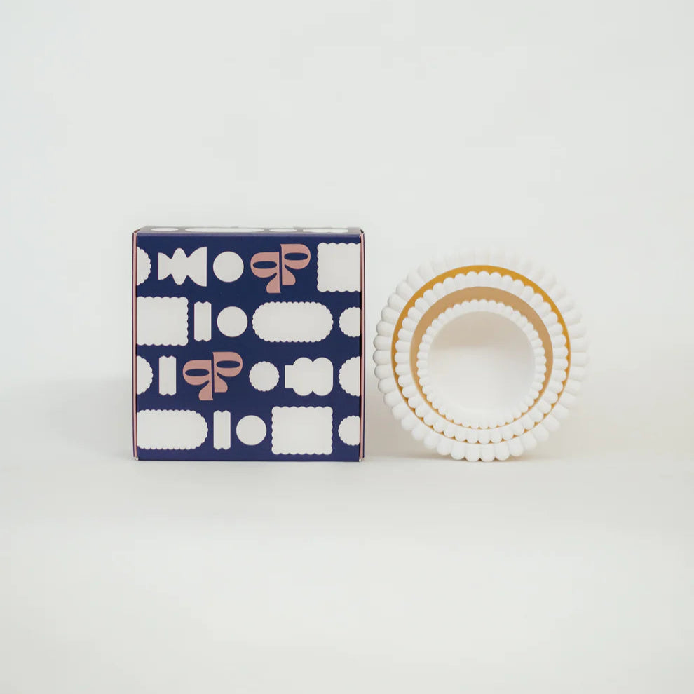 White Scalloped Trinket Bowl Set