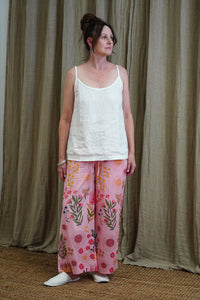 Soft Pink Protea Print Lounge Pants