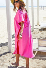 Load image into Gallery viewer, Pink/Red Resort Cheesecloth Beach Dress - Hammill &amp; Co