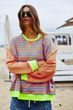 Load image into Gallery viewer, Grey/Orange Retro Stripe Sweat - Hammill &amp; Co