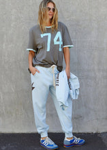 Load image into Gallery viewer, Light Chocolate/Blue '74' Ringer Tee - Hammill &amp; Co