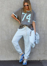 Load image into Gallery viewer, Light Chocolate/Blue '74' Ringer Tee - Hammill &amp; Co