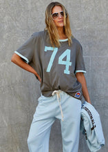 Load image into Gallery viewer, Light Chocolate/Blue '74' Ringer Tee - Hammill &amp; Co