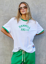 Load image into Gallery viewer, White/Green Ringer Tee - Hammill &amp; Co
