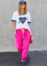 Load image into Gallery viewer, White/Navy 'Dream Keeper' Ringer Tee - Hammill &amp; Co