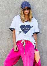 Load image into Gallery viewer, White/Navy 'Dream Keeper' Ringer Tee - Hammill &amp; Co