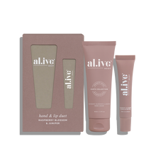 Load image into Gallery viewer, Raspberry Blossom &amp; Juniper Hand &amp; Lip Duet - al.ive body